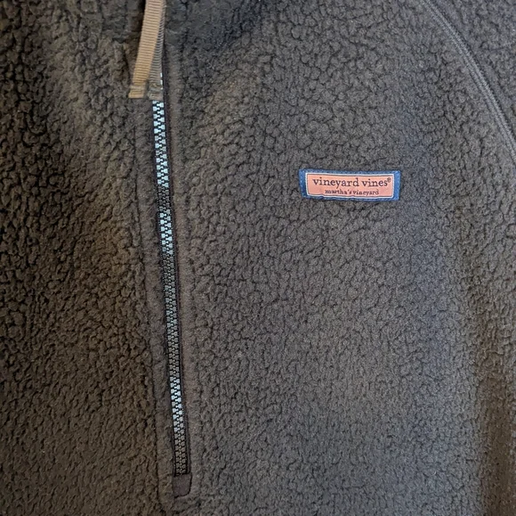 Vineyard Vines Black Women's 1/2 Zip Sherpa Fleece Size Small - Picture 2 of 10